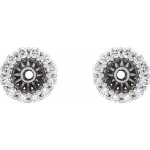 Platinum 1/8 CTW Natural Diamond Earring Jackets with 3.6 mm ID