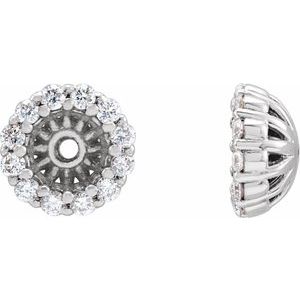 14K White 1/8 CTW Natural Diamond Earring Jackets with 3.6 mm ID
