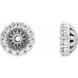 Platinum 1/8 CTW Natural Diamond Earring Jackets with 3.6 mm ID