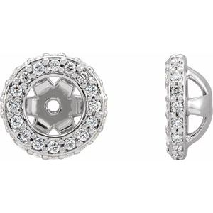 14K White 1/5 CTW Natural Diamond Earrings Jacket