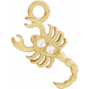 14K Yellow Petite Pavé™ .01 CTW Natural Diamond Scorpio Dangle