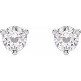 Sterling Silver 4 mm Round Stuller Lab-Grown Moissanite™ Earrings