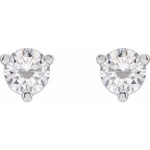 Sterling Silver 4 mm Round Stuller Lab-Grown Moissanite™ Earrings