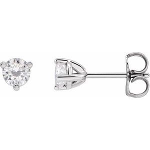 Sterling Silver 4 mm Round Stuller Lab-Grown Moissanite™ Earrings