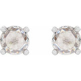 Sterling Silver 1/4 CTW Rose-Cut Natural Diamond Stud Earrings