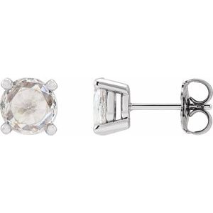 Sterling Silver 1/4 CTW Rose-Cut Natural Diamond Stud Earrings