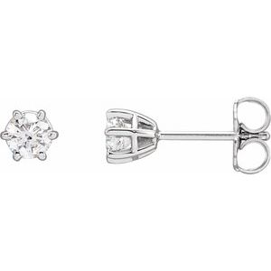 Platinum 1/2 CTW Natural Diamond Stud Earrings
