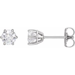 14K White 3/4 CTW Natural Diamond Stud Earrings