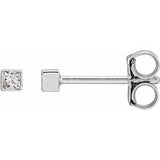 14K White .05 CTW Natural Diamond Bezel-Set Earrings