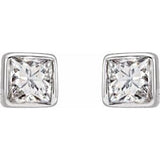 Sterling Silver .05 CTW Natural Diamond Bezel-Set Earrings