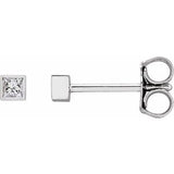 14K White .07 CTW Natural Diamond Bezel-Set Earrings