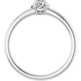 Sterling Silver Natural White Sapphire Solitaire Rope Ring