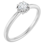 Sterling Silver Natural White Sapphire Solitaire Rope Ring