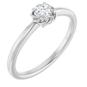 Sterling Silver Natural White Sapphire Solitaire Rope Ring