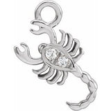 14K White Petite Pavé™ .01 CTW Natural Diamond Scorpio Dangle