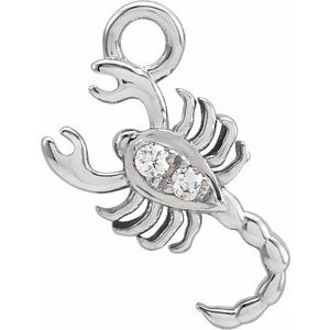 14K White Petite Pavé™ .01 CTW Natural Diamond Scorpio Dangle