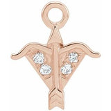 14K Rose Petite Pavé™ .015 CTW Natural Diamond Sagittarius Dangle