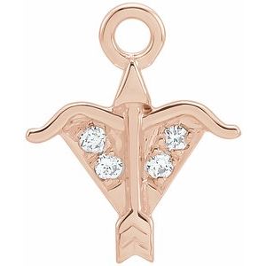 14K Rose Petite Pavé™ .015 CTW Natural Diamond Sagittarius Dangle