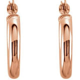 14K Rose Tube 13 mm Hoop Earrings