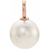 14K Rose Cultured White Freshwater Pearl Pendant