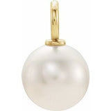 14K Yellow Cultured White Freshwater Pearl Pendant