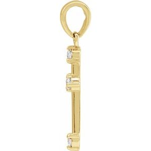 14K Yellow .07 CTW Natural Diamond Cross Pendant