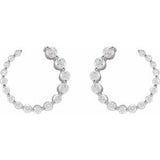 14K White 7/8 CTW Lab-Grown Diamond Front-Back Earrings