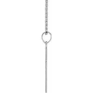 14K White .01 CT Natural Diamond Cross 18" Necklace