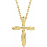 14K Yellow 14.65x11.2 mm Cross 16-18" Necklace