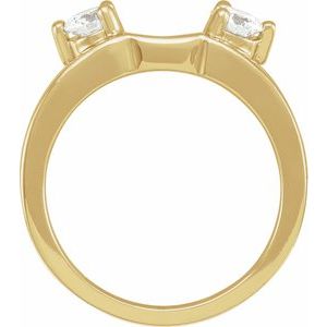 14K Yellow 1/2 CTW Natural Diamond Wrap-Style Ring Enhancer