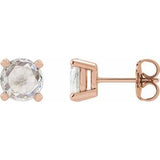 14K Rose 1/4 CTW Rose-Cut Natural Diamond Stud Earrings