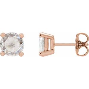 14K Rose 1/4 CTW Rose-Cut Natural Diamond Stud Earrings
