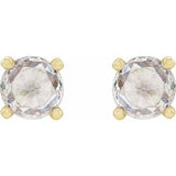 14K Yellow 1/4 CTW Rose-Cut Natural Diamond Stud Earrings