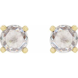 14K Yellow 1/4 CTW Rose-Cut Natural Diamond Stud Earrings