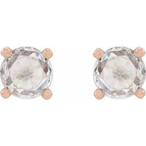 14K Rose 1/4 CTW Rose-Cut Natural Diamond Stud Earrings