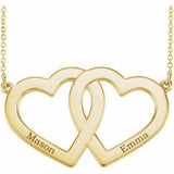 14K Yellow Engravable Famly Heart 18" Necklace