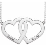 Platinum Engravable Famly Heart 18" Necklace