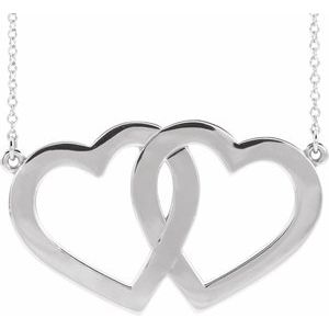 Sterling Silver Engravable Famly Heart 18" Necklace