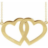 14K Yellow Engravable Famly Heart 18" Necklace