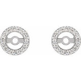 14K White .08 CTW Natural Diamond Earring Jackets with 3.6 mm ID
