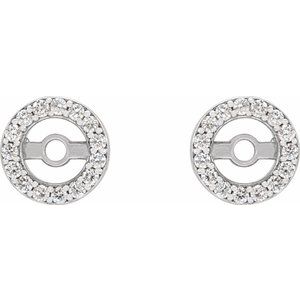 14K White .08 CTW Natural Diamond Earring Jackets with 3.6 mm ID