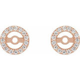 14K Rose .08 CTW Natural Diamond Earring Jackets with 3.6 mm ID
