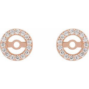 14K Rose .08 CTW Natural Diamond Earring Jackets with 3.6 mm ID