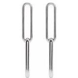 14K White Paperclip-Style Earrings