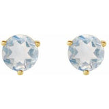 14K Yellow Natural Blue Sheen Moonstone Earrings