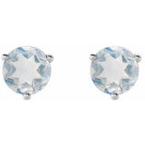 14K White Natural Blue Sheen Moonstone Earrings