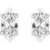 14K White 1/8 CTW Natural Diamond Earrings