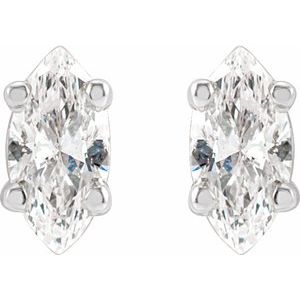 14K White 1/8 CTW Natural Diamond Earrings
