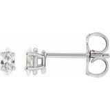 14K White 1/8 CTW Natural Diamond Earrings