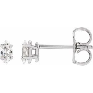 14K White 1/8 CTW Natural Diamond Earrings